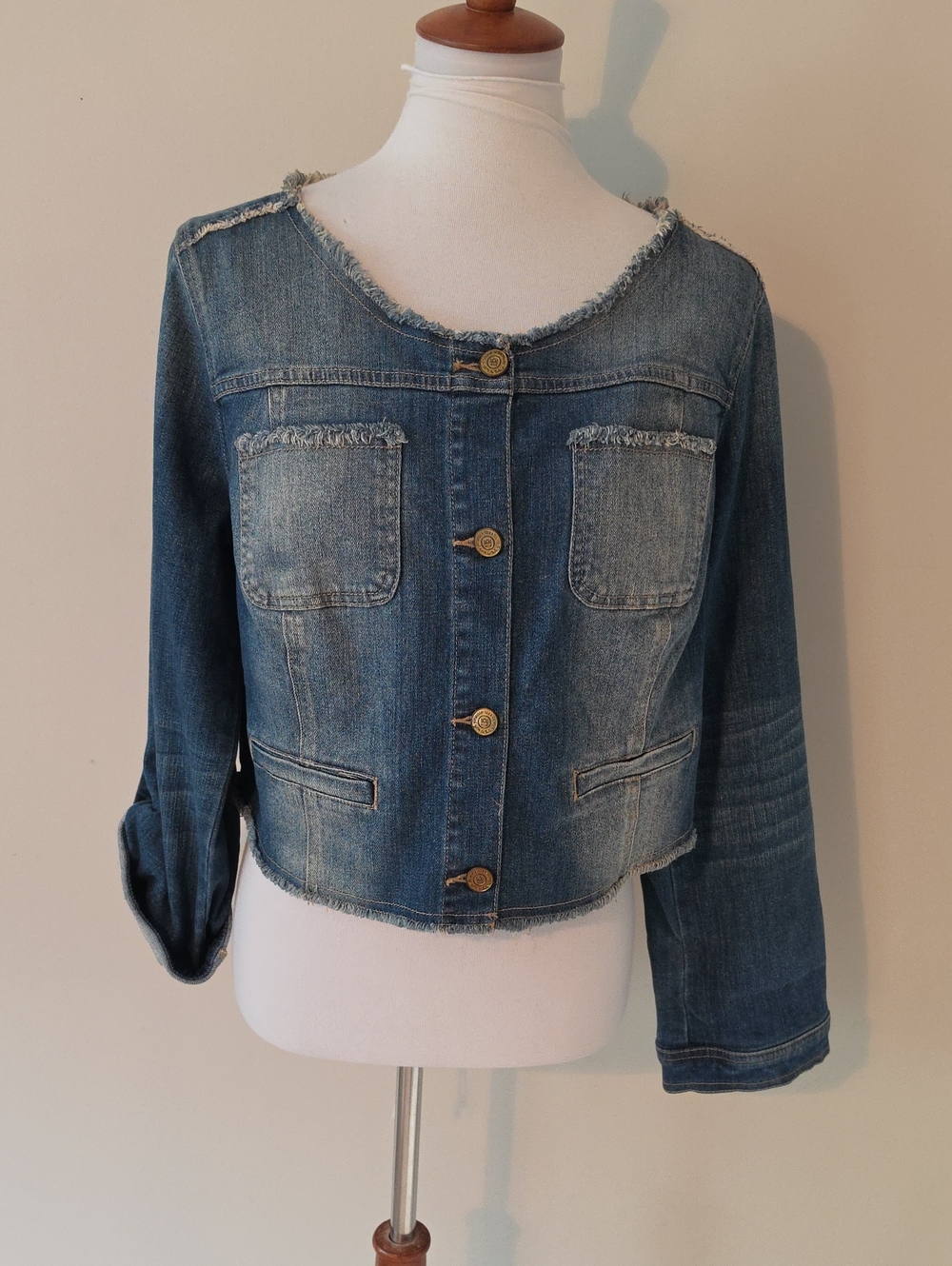 Vera Wang Princes Denim Button-Up Jacket